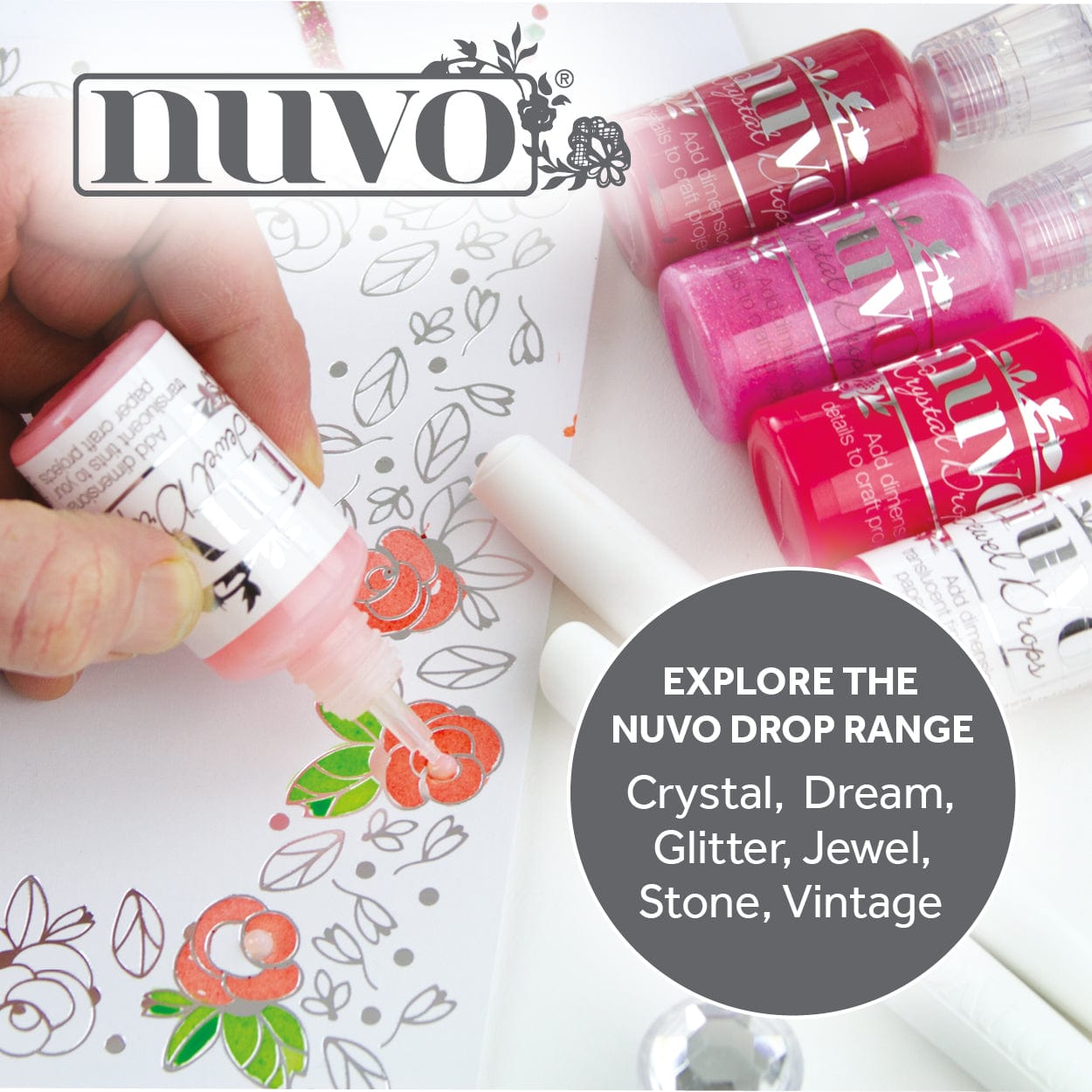 Nuvo Nuvo Drops Nuvo Crystal Drops – 6-Colour Bundle (Blue Ice, Heritage Rose, Eucalyptus Leaf, Ebony Black, Gloss Simply White, Morning Dew)