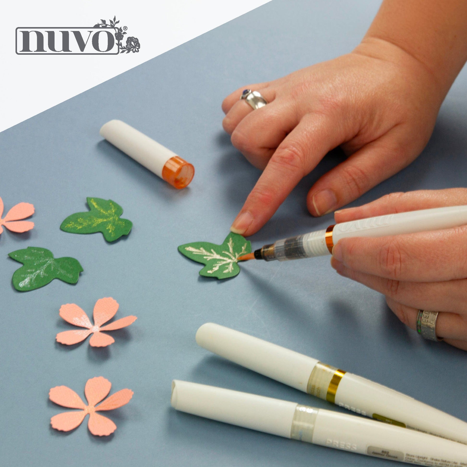 Nuvo Pens and Pencils Multipack of 2 - Aqua Shimmer Pens - Glitter Gloss - 888n2