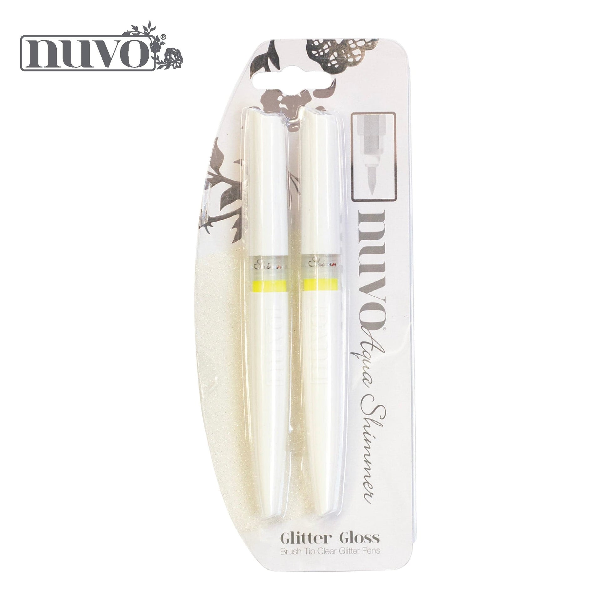 Nuvo Pens and Pencils Multipack of 2 - Aqua Shimmer Pens - Glitter Gloss - 888n2