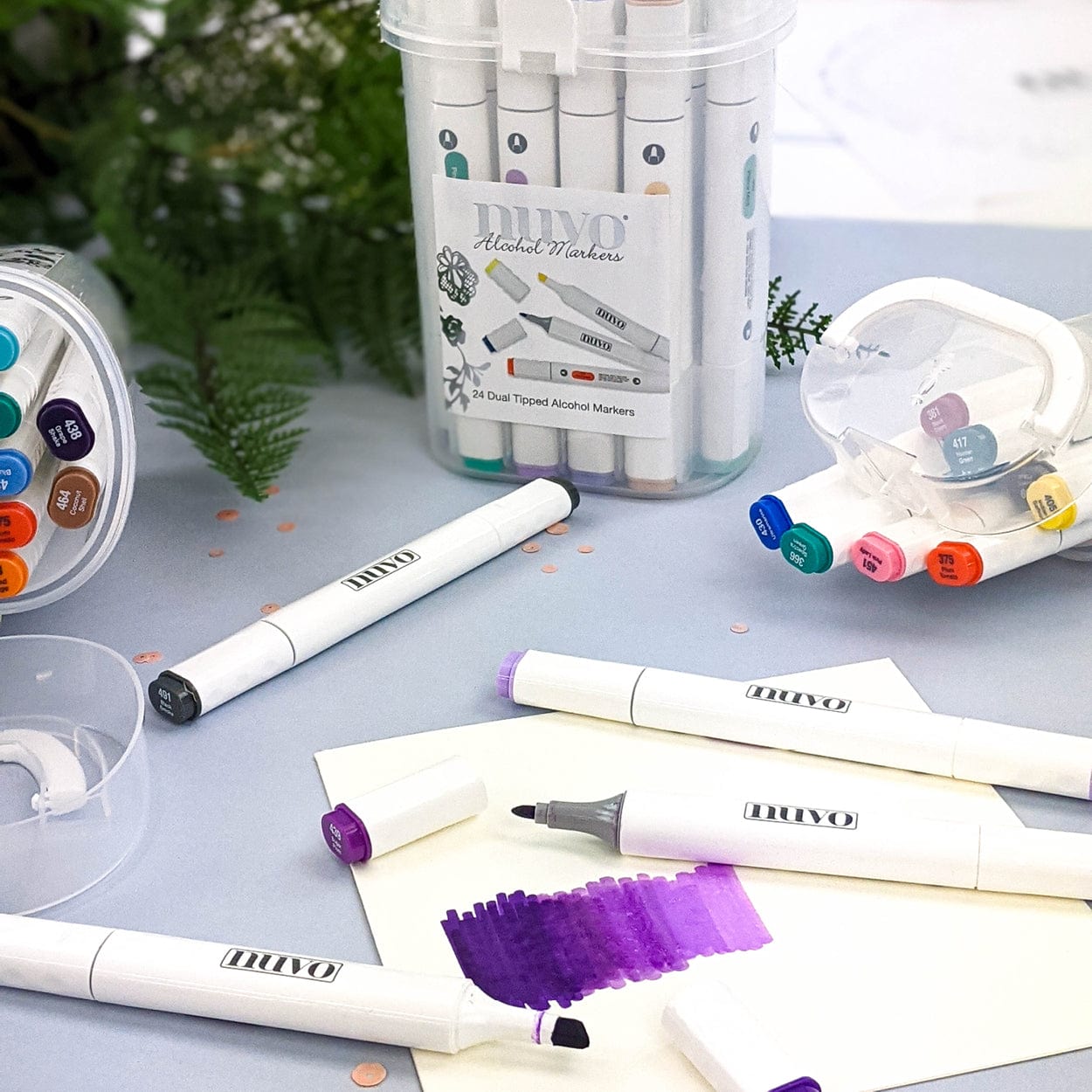 Nuvo Pens and Pencils Nuvo Alcohol Marker Pen Set – 12 Vibrant Dual-Tip Colours