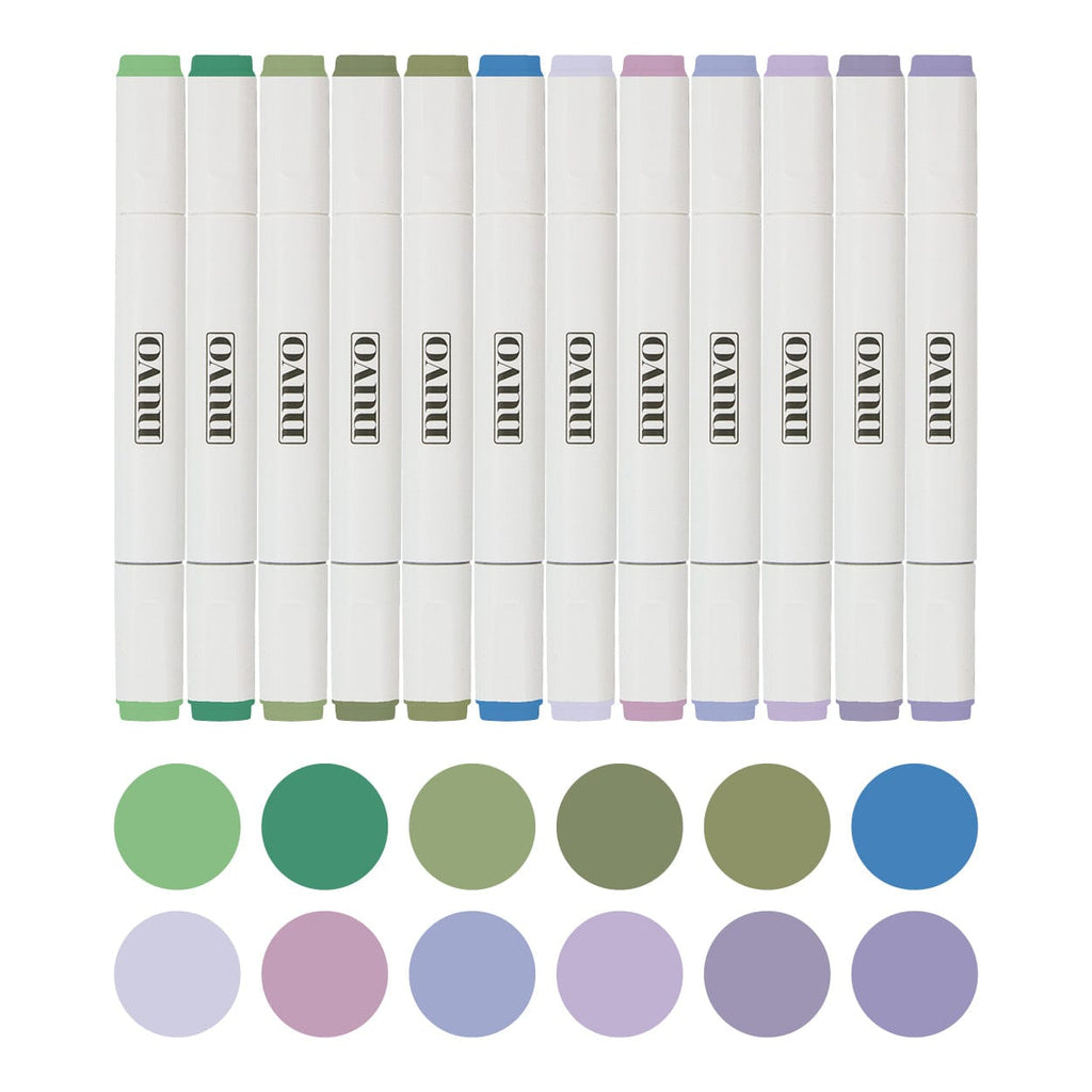Nuvo Pens and Pencils Nuvo Alcohol Marker Pen Set – 12 Vibrant Dual-Tip Colours