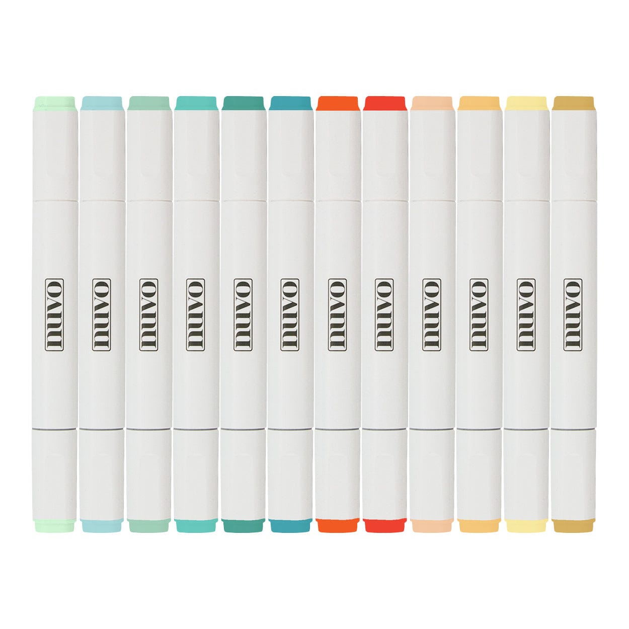 Nuvo Pens and Pencils Nuvo Alcohol Markers Set – 12 Dual Tip Art Markers for Blending, Colouring & Stamping