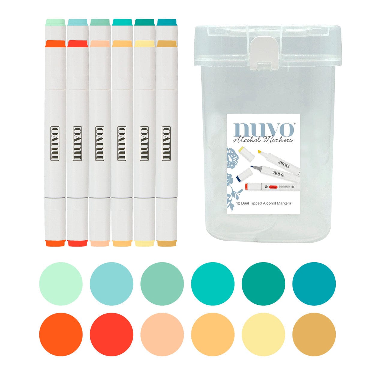 Nuvo Pens and Pencils Nuvo “Spooky Shades” Alcohol Markers – 12 Dual-Tip Art Markers for Halloween Crafts, Coloring & Blending – Perfect for Cardmaking, Scrapbooking & DIY Projects