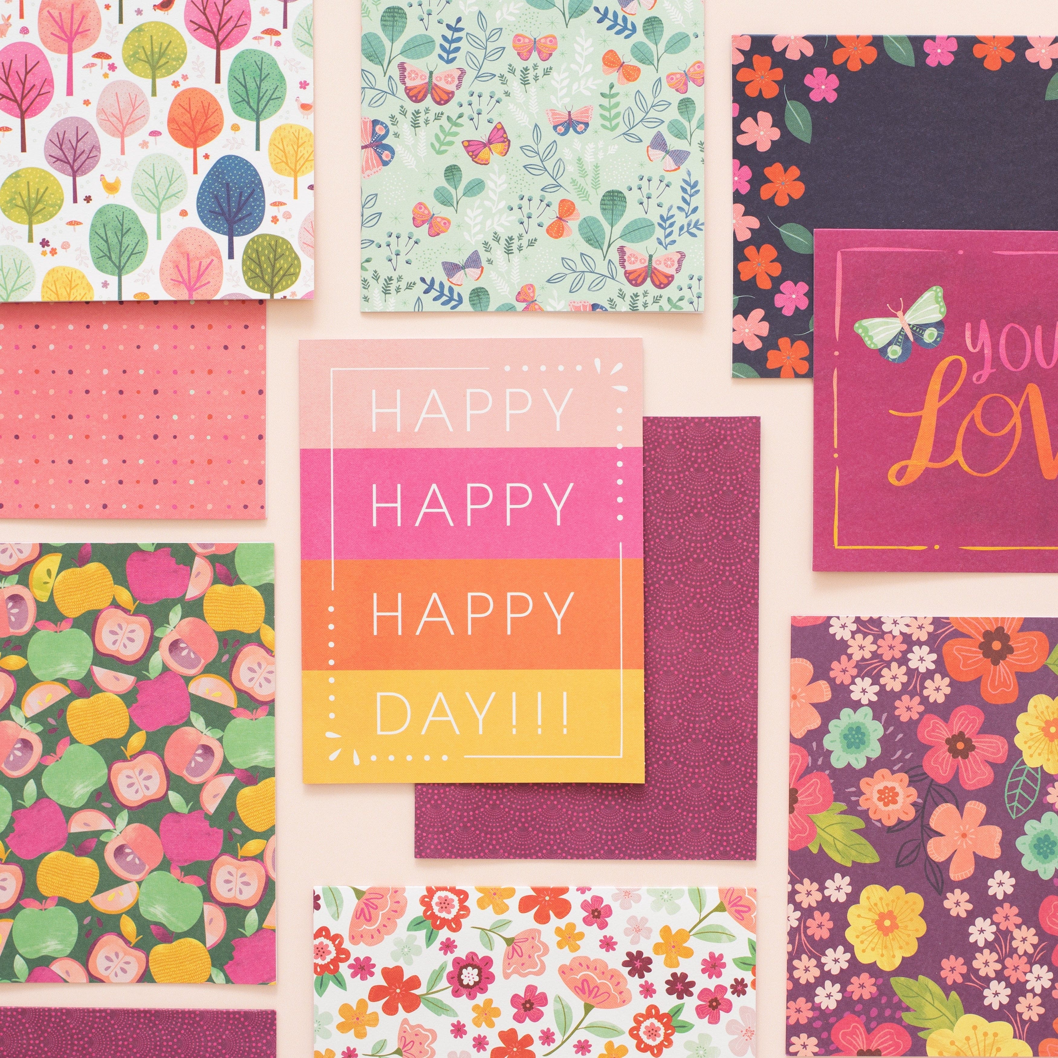 Pink Paislee Cards Pink Paislee A2 Cards with Envelopes - Paige Evans Truly Grateful, 40 pack