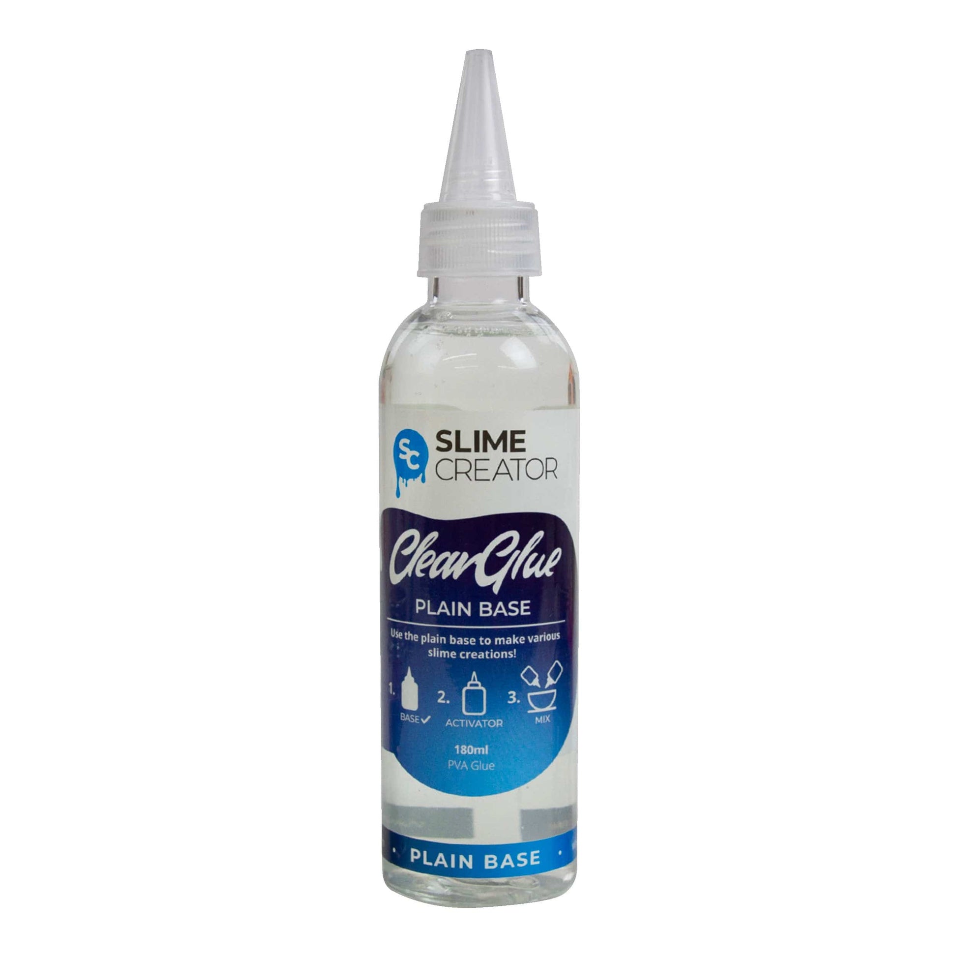 Slime Creator Plain Base Slime Creator - Plain Base Glue - Clear Glue, 180ml Bottle, Safe & Tested, Versatile for DIY Slime Making (Pack of 5)