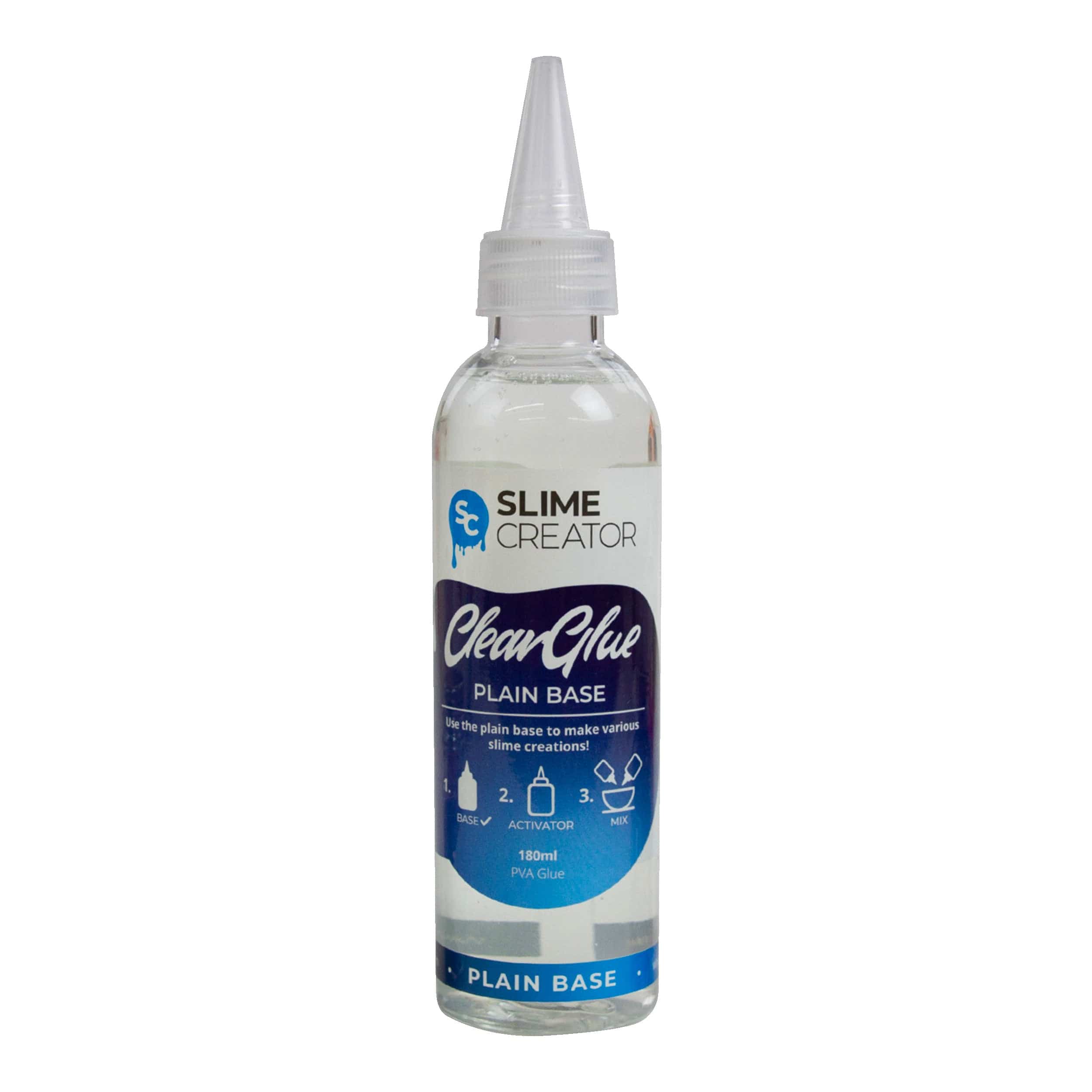 Slime Creator Plain Base Slime Creator - Plain Base Glue - Clear Glue, 180ml Bottle, Safe & Tested, Versatile for DIY Slime Making (Pack of 5)