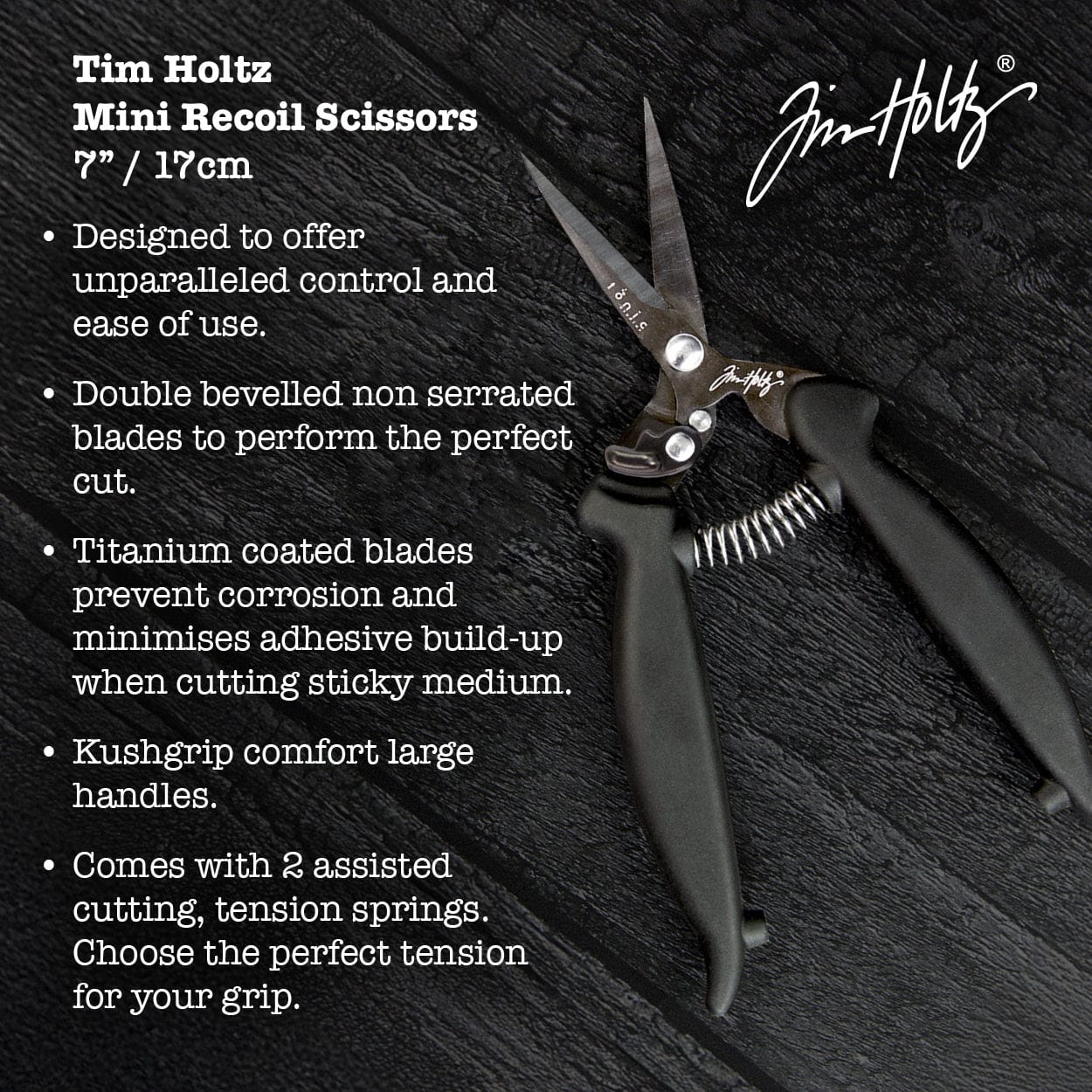 Tim Holtz Scissors Tim Holtz - 6 3/4" (17cm) Mini Recoil Snips - Pack of 2
