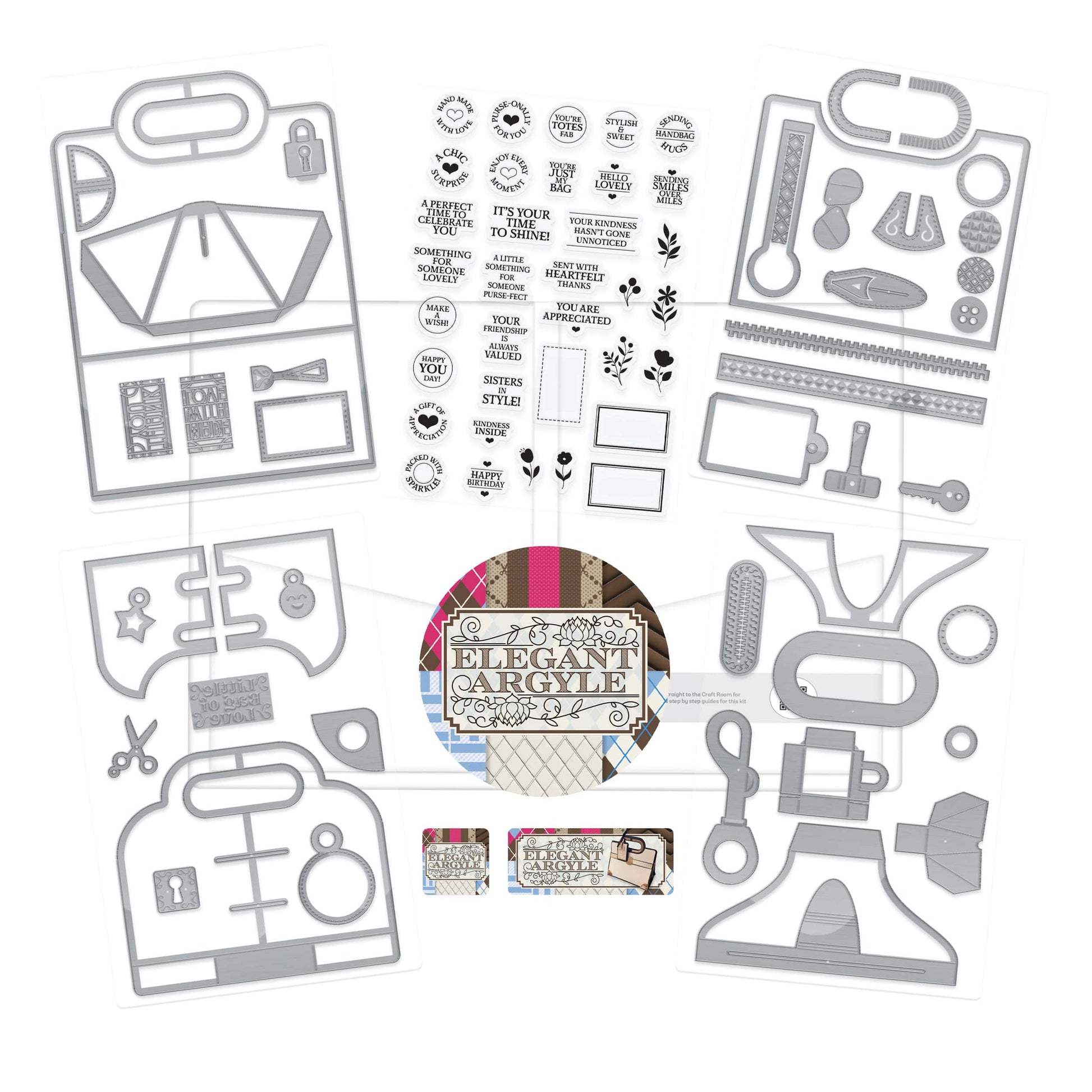 Tonic Craft Kit exclude Tonic Craft Kit 95 - Die Set & Stamp Only - Elegant Argyle