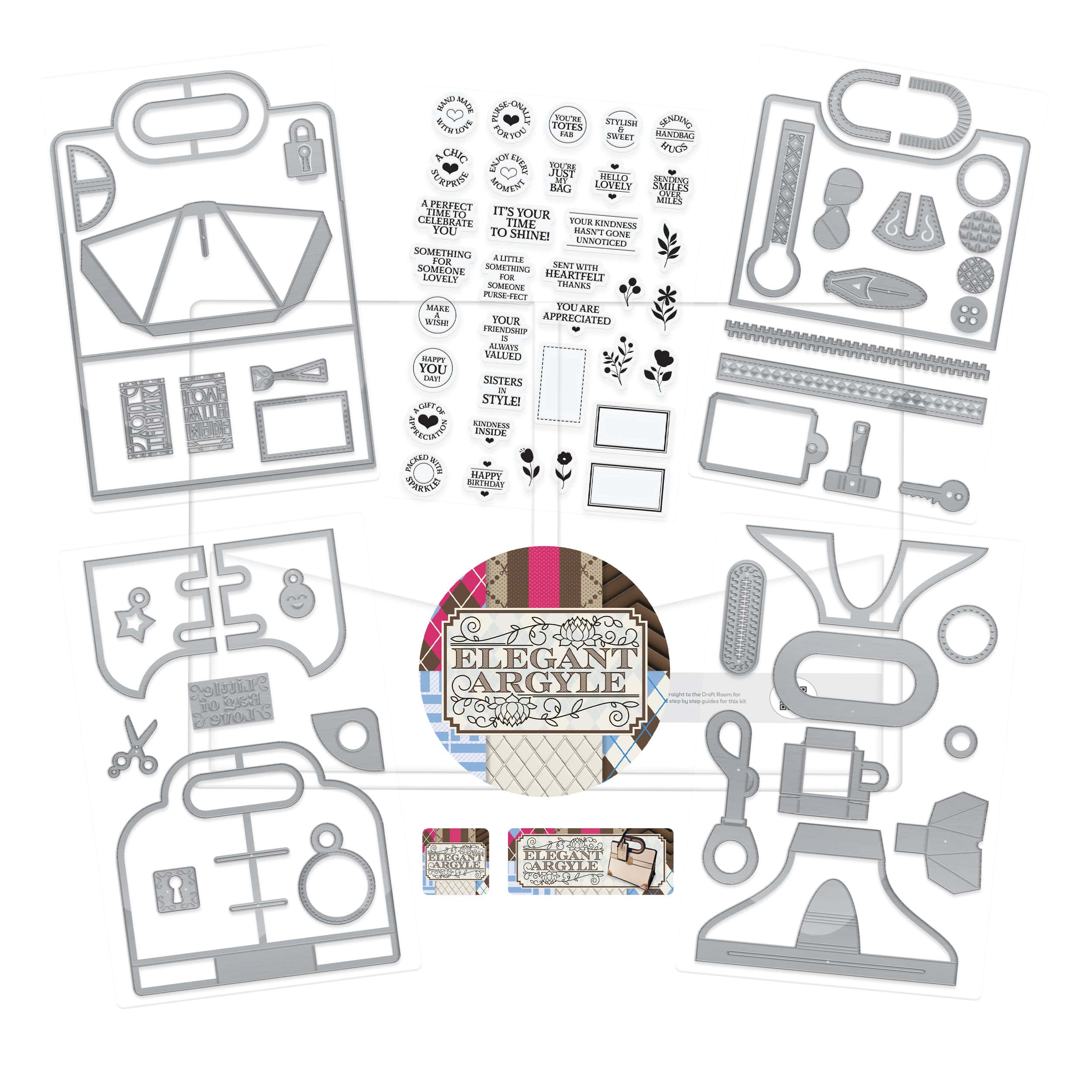 Tonic Craft Kit exclude Tonic Craft Kit 95 - Die Set & Stamp Only - Elegant Argyle
