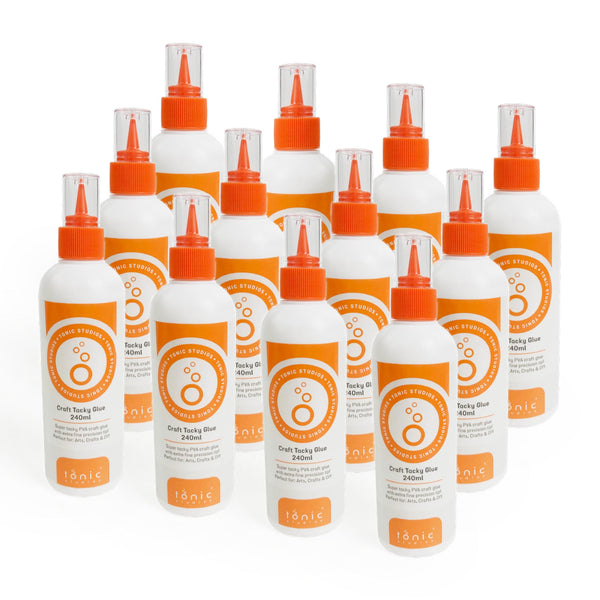 Tonic Studios Adhesives Multipack of 12 - Craft Tacky Glue 240ml PVA Glue - 4487E12