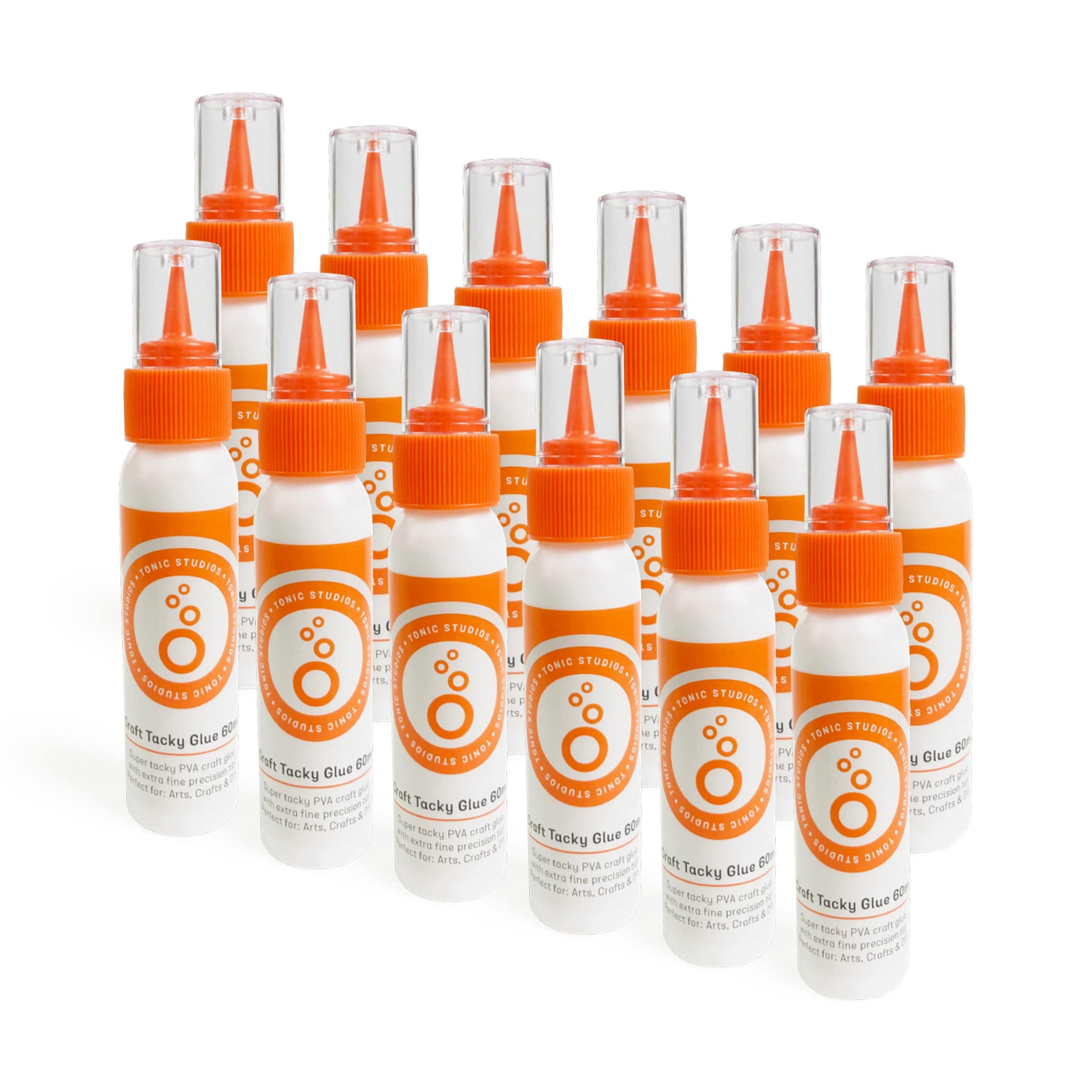 Tonic Studios Adhesives Multipack of 12-  Craft Tacky Glue 60ml PVA Glue - 420e12