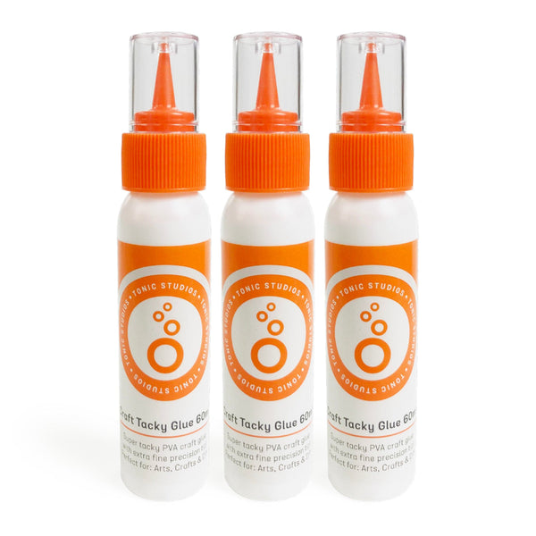 Tonic Studios Adhesives Multipack of 3 - Craft Tacky Glue 60ml PVA Glue - 420e3