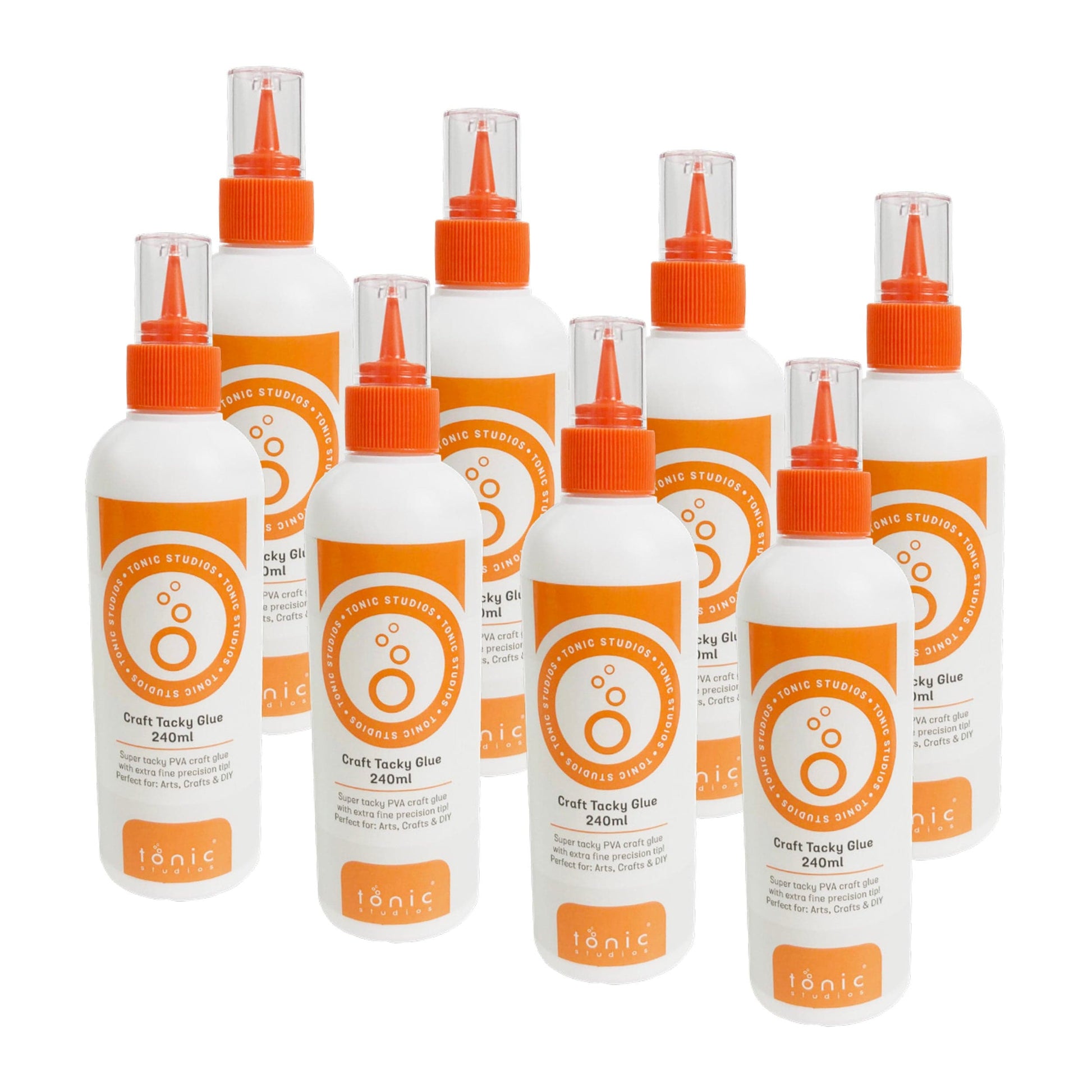 Tonic Studios Adhesives Multipack of 8 - Craft Tacky Glue 240ml PVA Glue - 4487E8