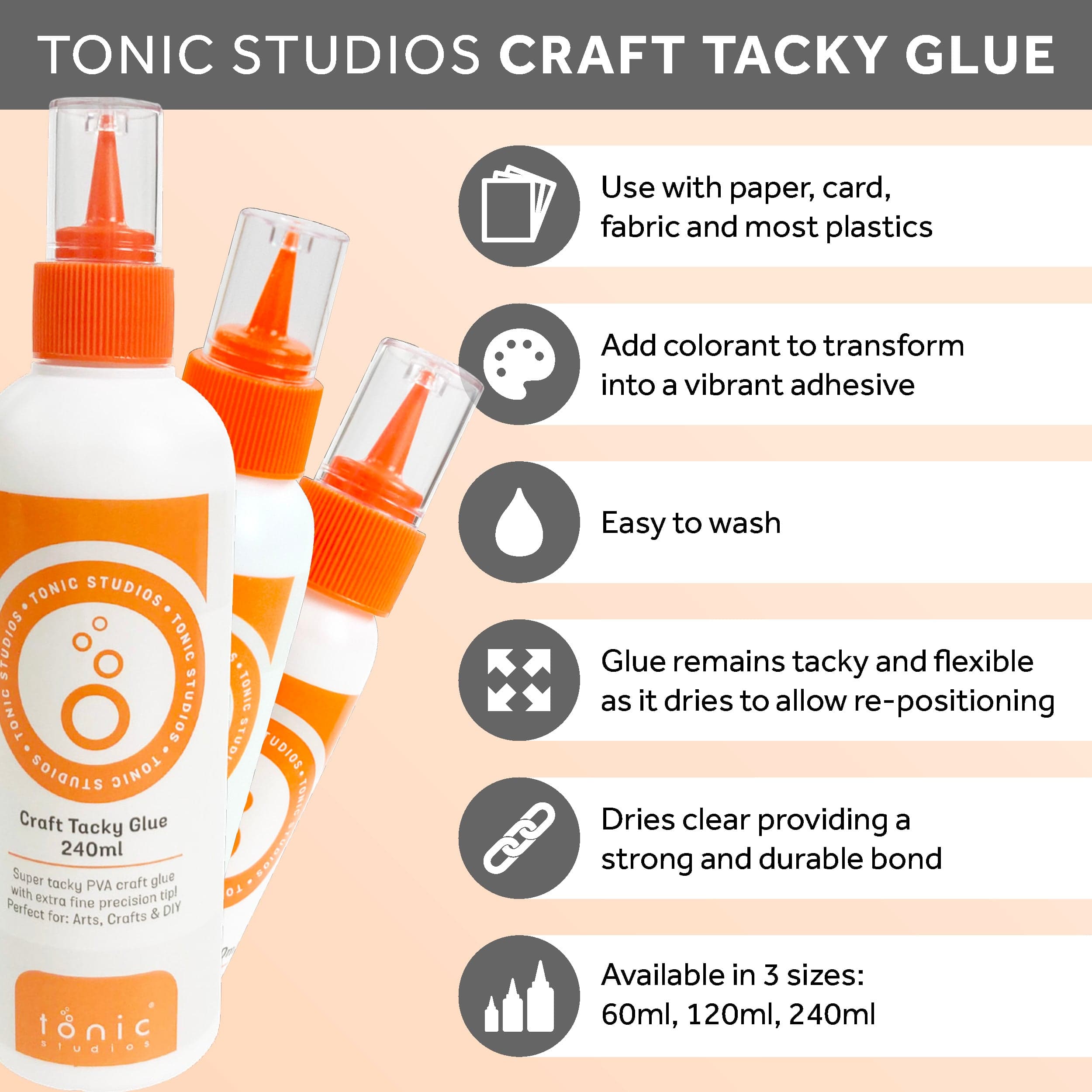 Tonic Studios Adhesives Tonic Studios - Adhesives - Craft Tacky Glue 120ml PVA Glue - 419e