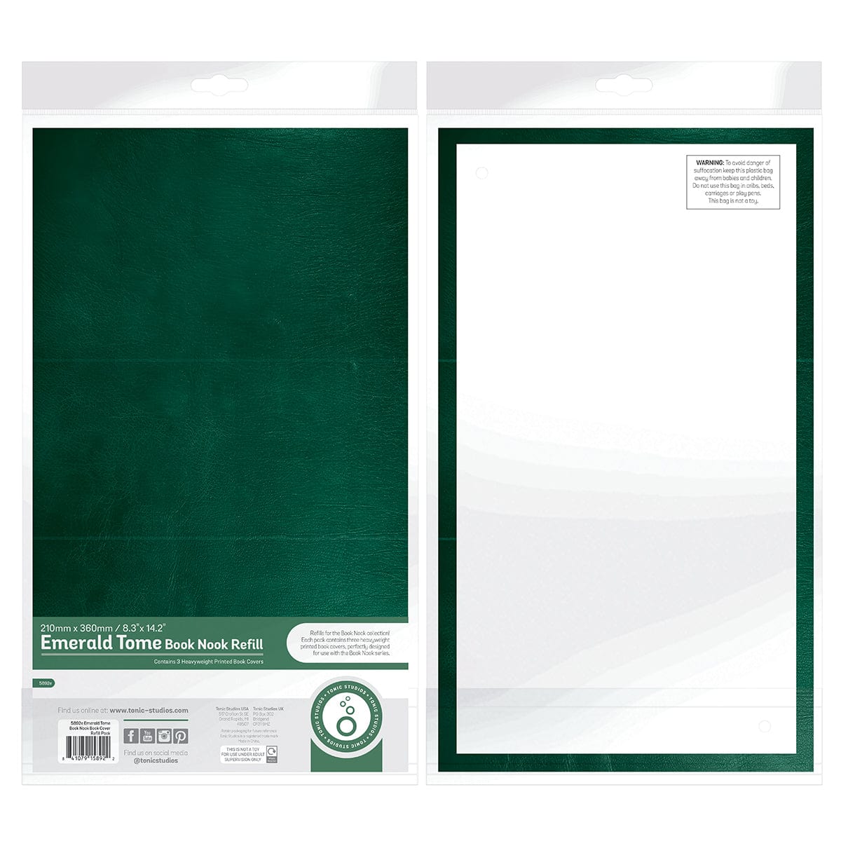 Tonic Studios Book Nook Book Nook Emerald Tome & Brown Book Cover Refill Bundle - DB194