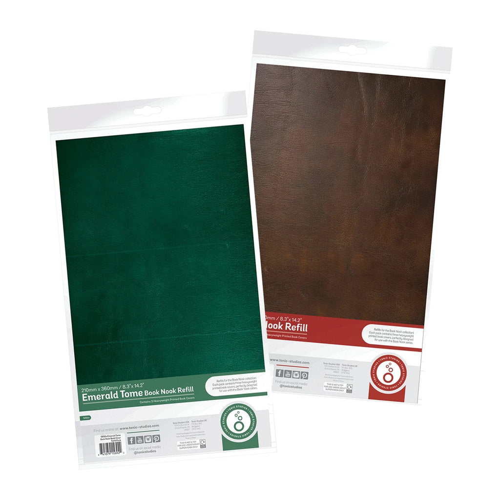 Tonic Studios Book Nook Book Nook Emerald Tome & Brown Book Cover Refill Bundle - DB194