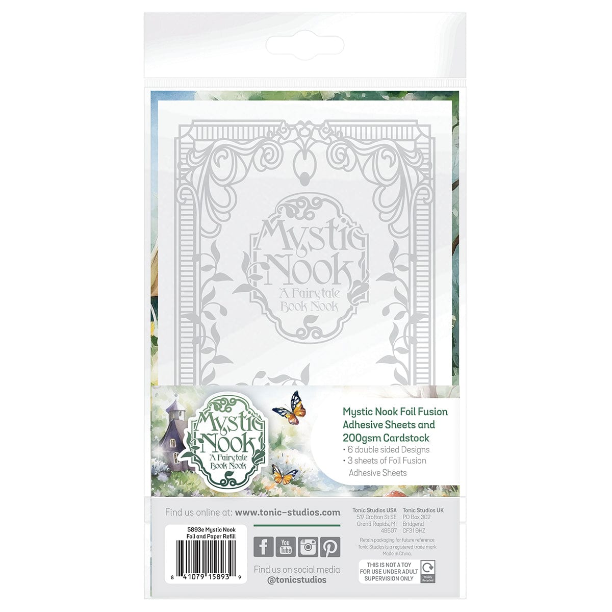 Tonic Studios Book Nook Papers, Adhesive Sheets & Book Covers - Mystic Book Nook Refill Collection - DB193