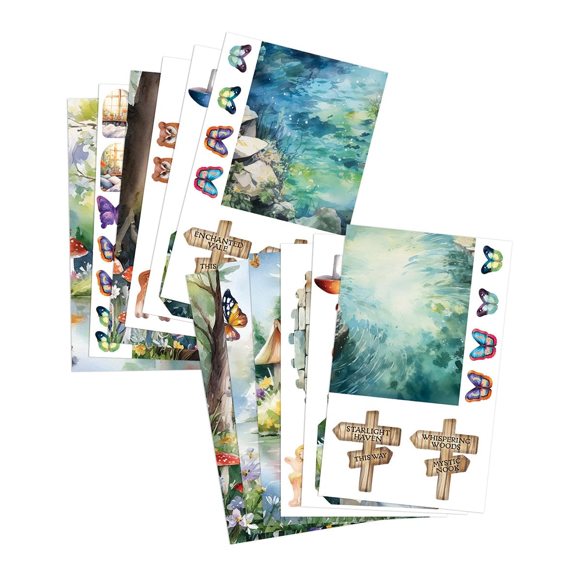 Tonic Studios Book Nook Papers, Adhesive Sheets & Book Covers - Mystic Book Nook Refill Collection - DB193