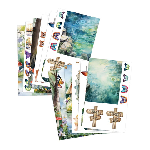 Tonic Studios Book Nook Papers, Adhesive Sheets & Book Covers - Mystic Book Nook Refill Collection - DB193