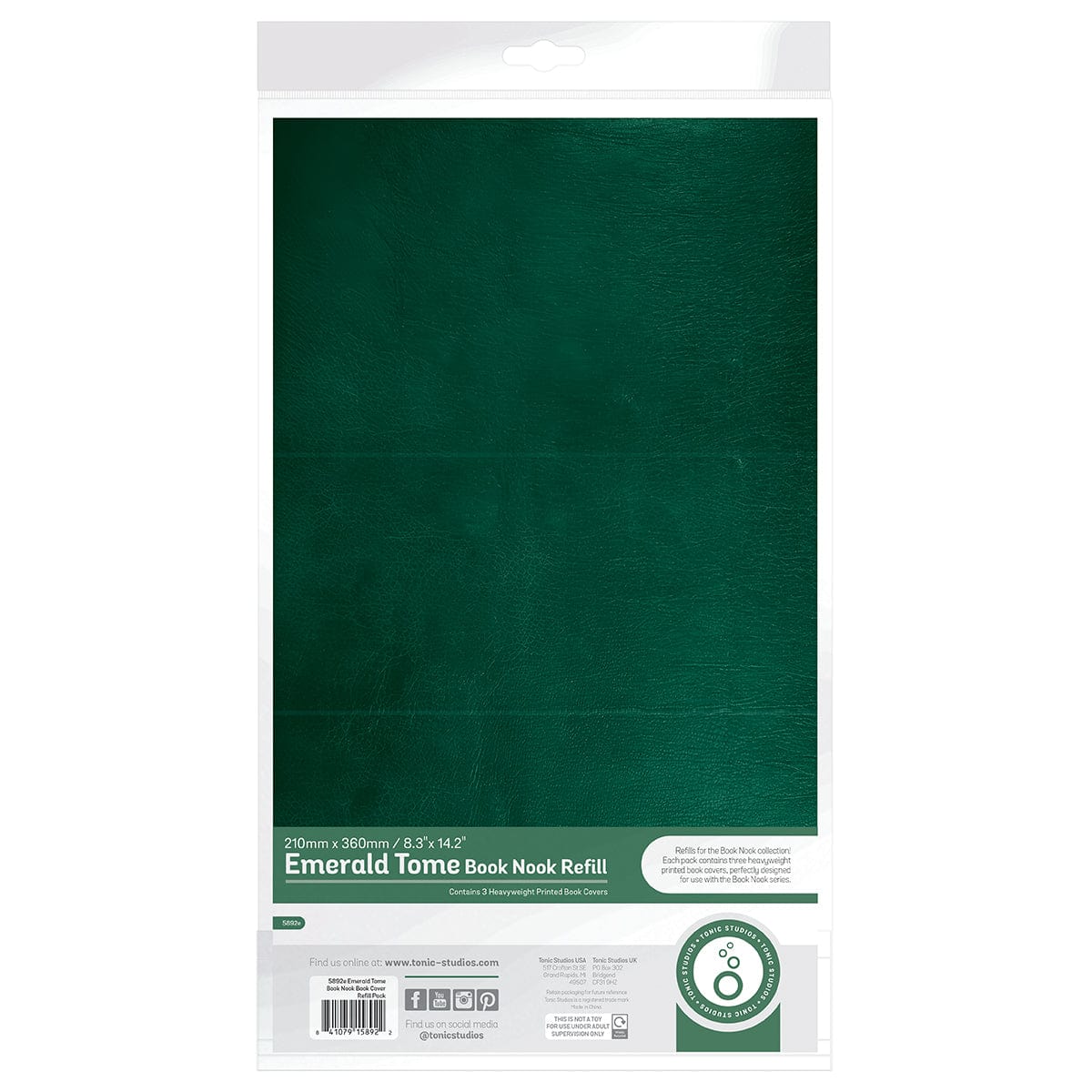 Tonic Studios Book Nook Papers, Adhesive Sheets & Book Covers - Mystic Book Nook Refill Collection - DB193