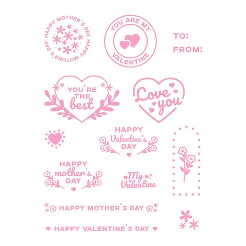 Tonic Studios bundle Mother's Day & Valentine Day Tag Die & Stamp Set - BF23-05