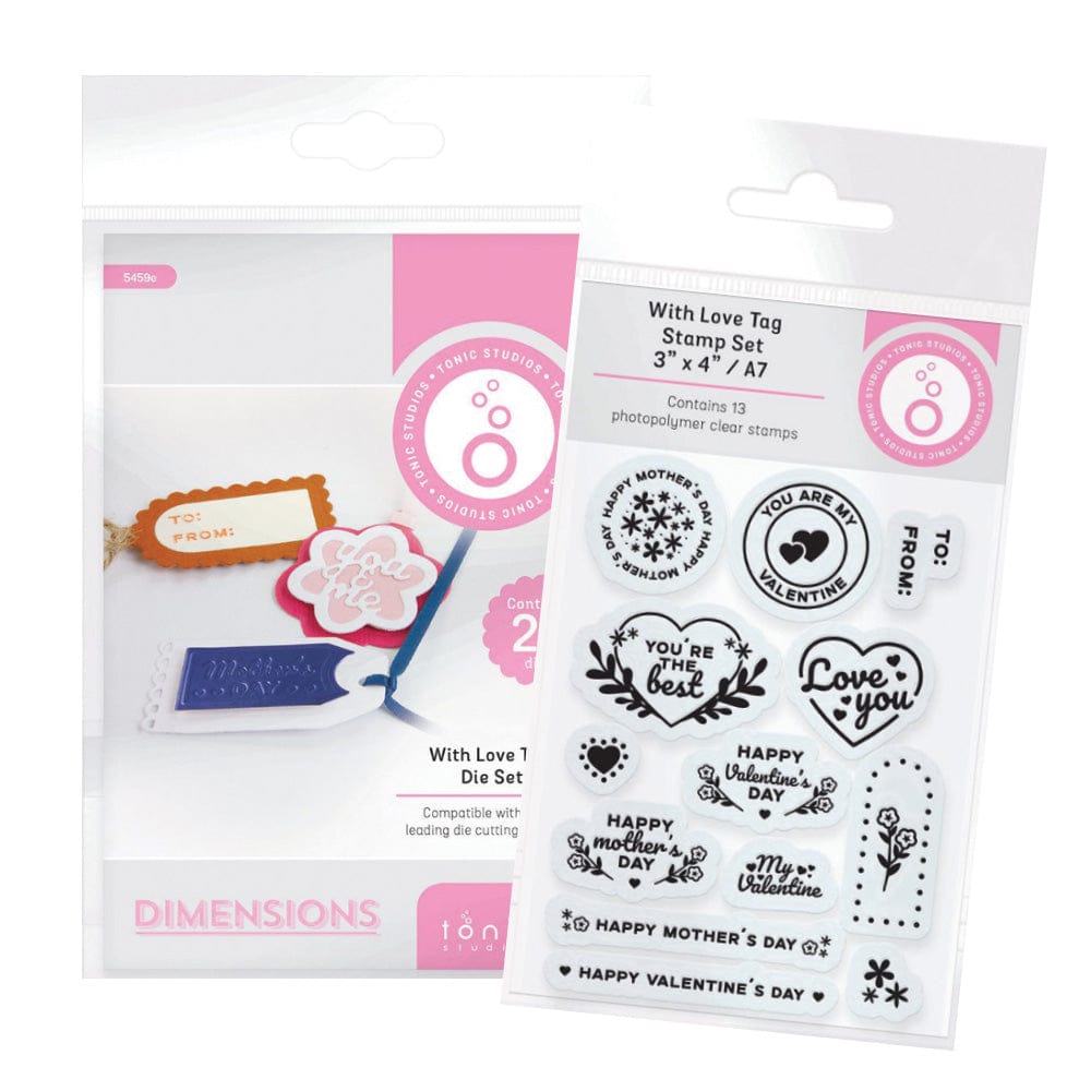 Tonic Studios bundle Mother's Day & Valentine Day Tag Die & Stamp Set - BF23-05