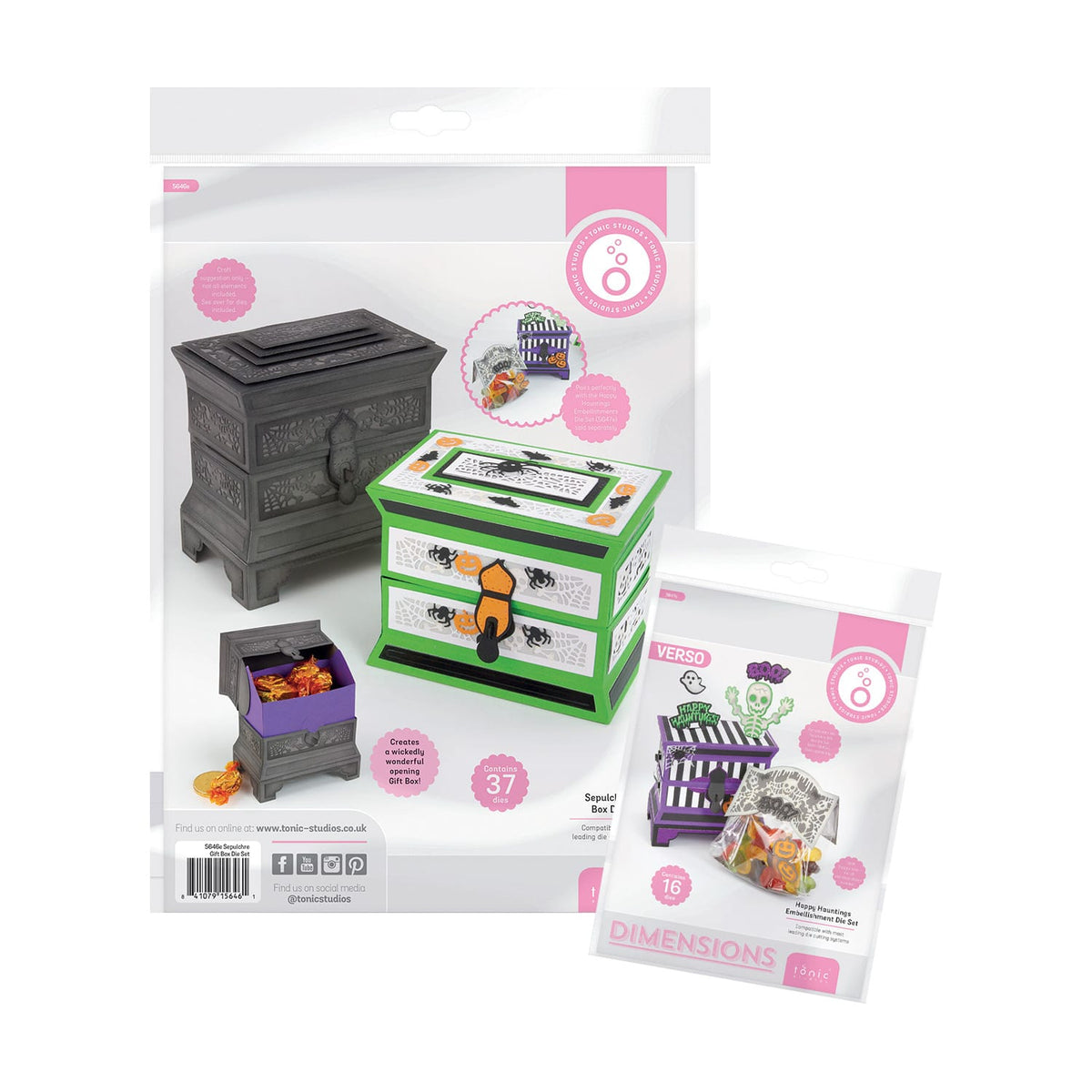 Tonic Studios Bundle Sepulchre Box & Happy Hauntings Embellishment Die Set Collection - DB150