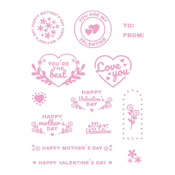 Tonic Studios bundle Tonic Studios Mother's Day & Valentine Day Tag Stamp Set - 5460e