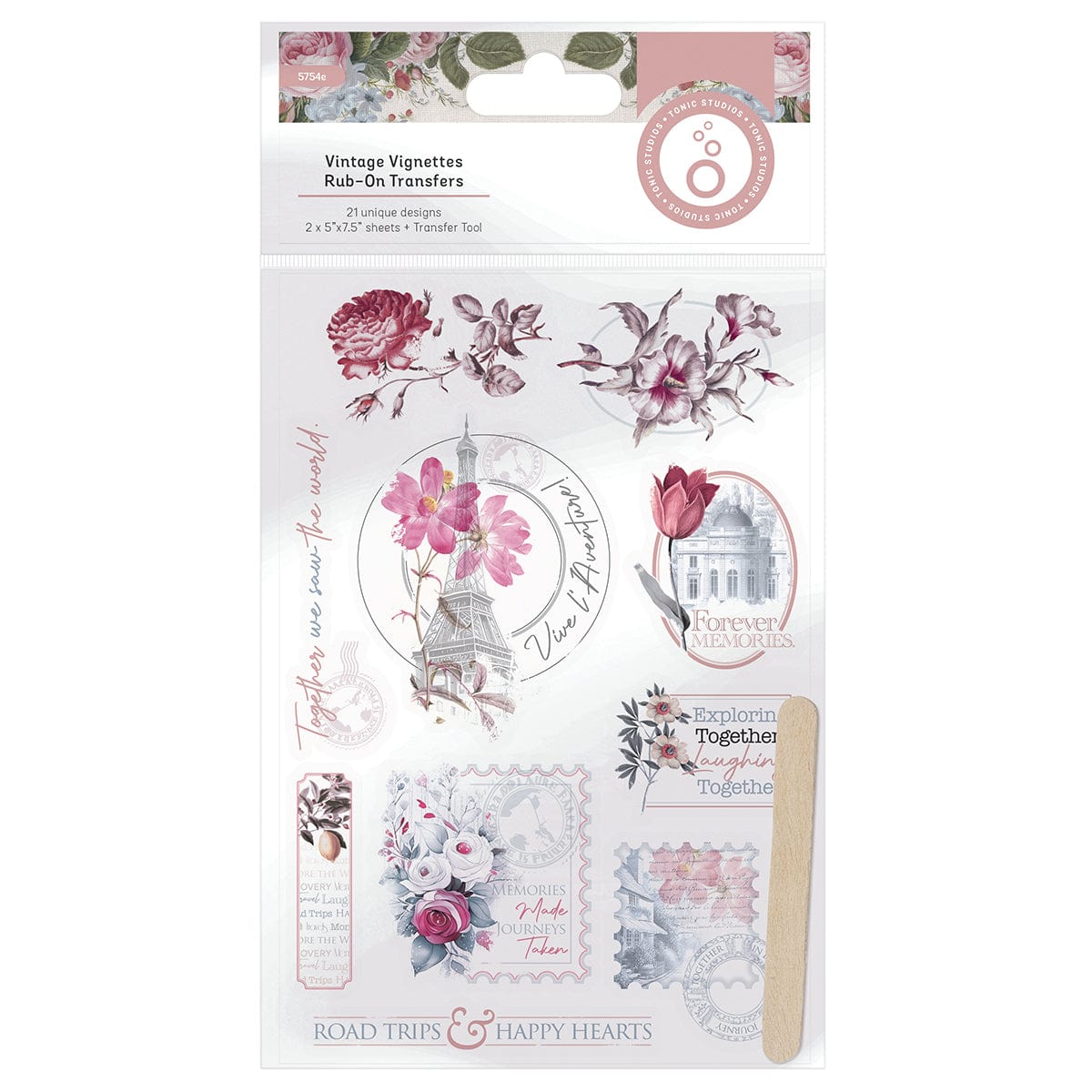 Tonic Studios bundle Vintage Vignettes Rub-On Transfers - 5754e