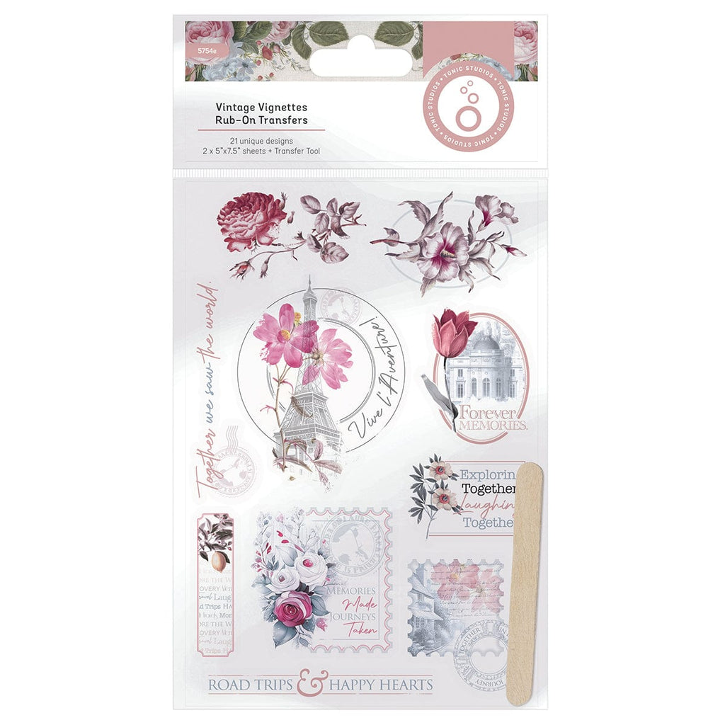 Tonic Studios bundle Vintage Vignettes Rub-On Transfers - 5754e