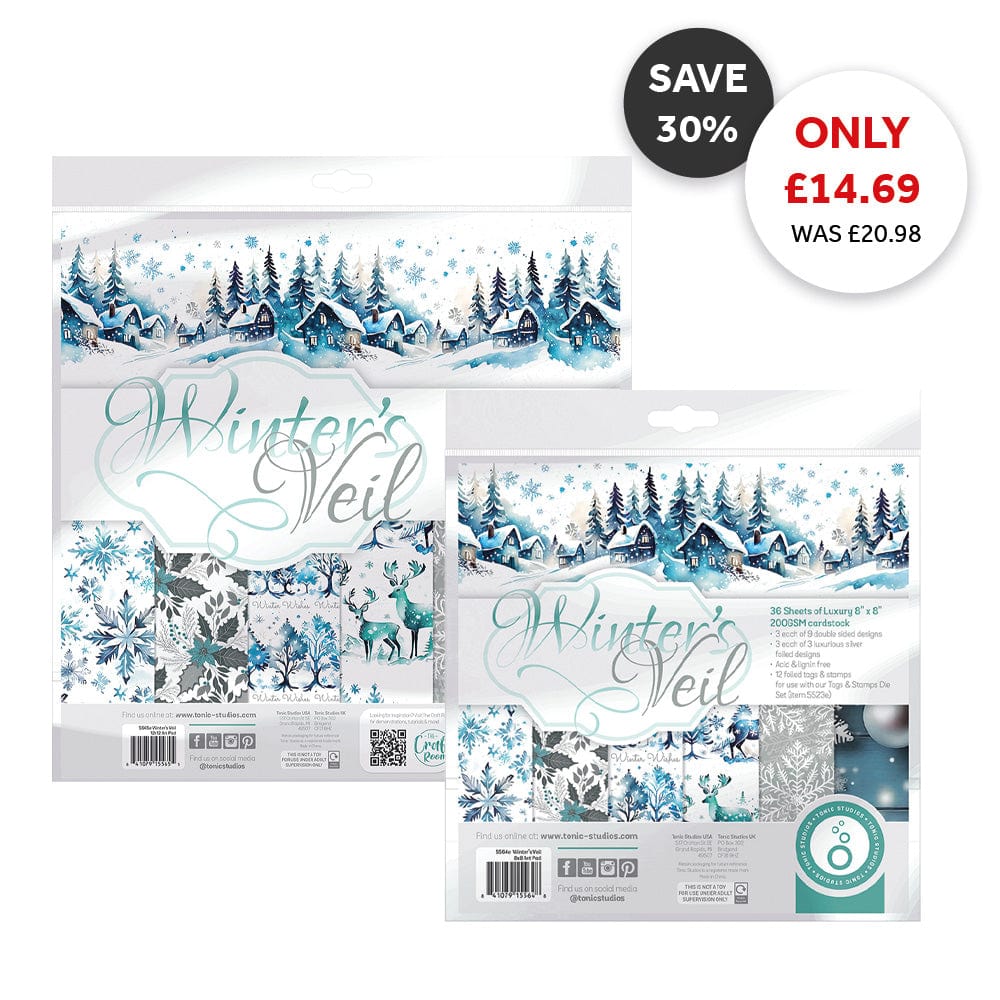 Tonic Studios Bundle Winter's Veil Patterned Paper Collection - DB144