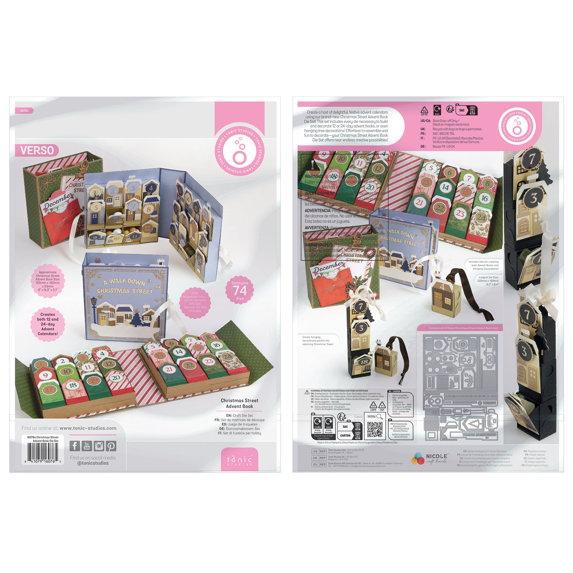 Tonic Studios Christmas Street Advent Book Die Set