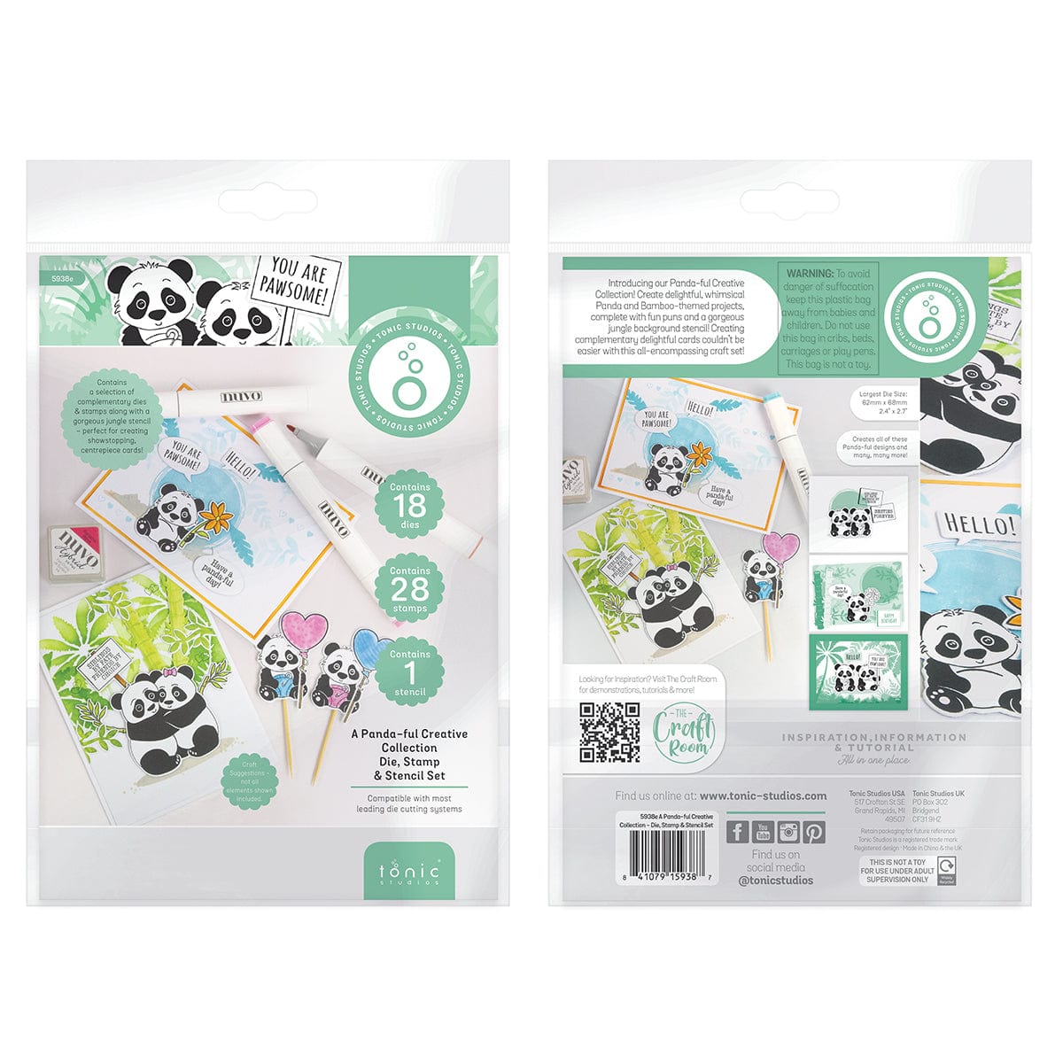 Tonic Studios Creative Collection A Panda-ful Creative Collection - Die, Stamp & Stencil Set - 5938e