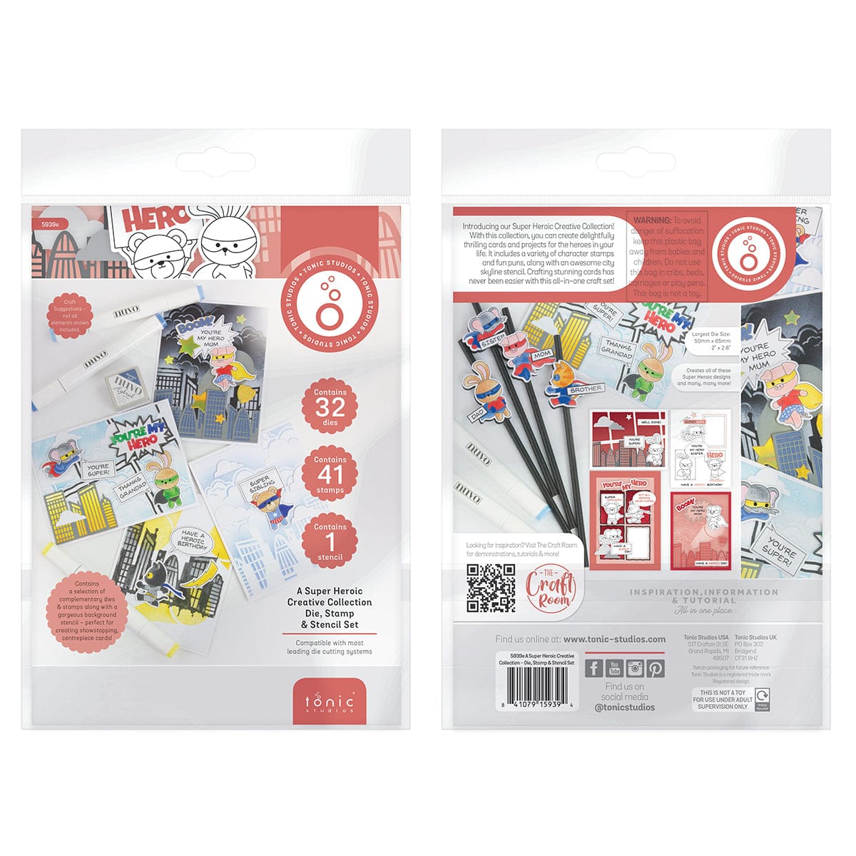 Tonic Studios Creative Collection A Super Heroic Creative Collection - Die, Stamp & Stencil Set - 5939e