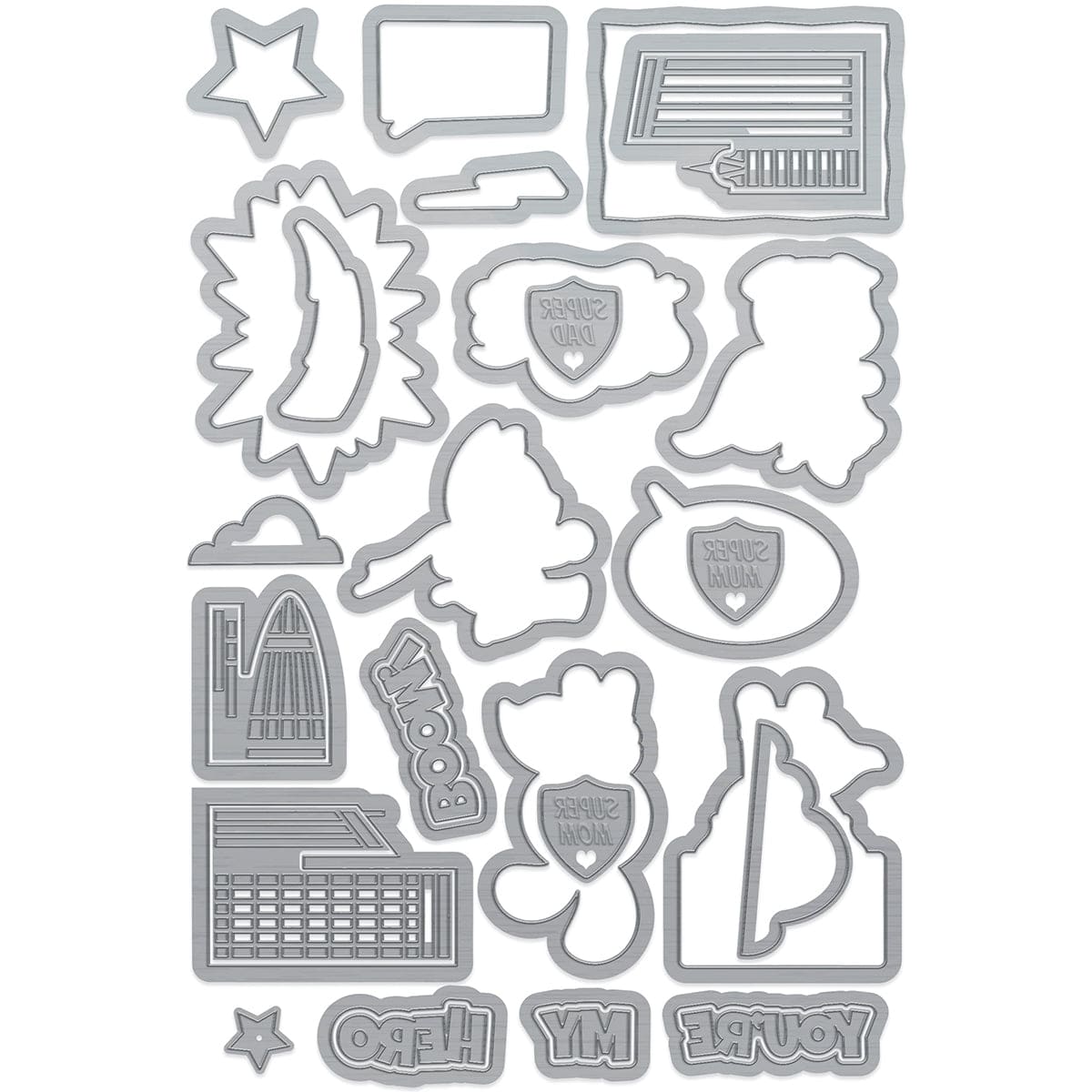 Tonic Studios Creative Collection A Super Heroic Creative Collection - Die, Stamp & Stencil Set - 5939e