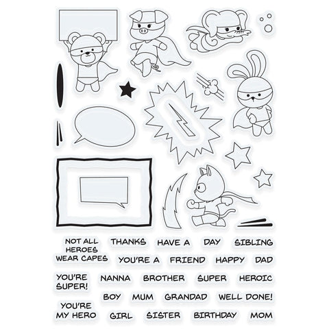 Tonic Studios Creative Collection A Super Heroic Creative Collection - Die, Stamp & Stencil Set - 5939e