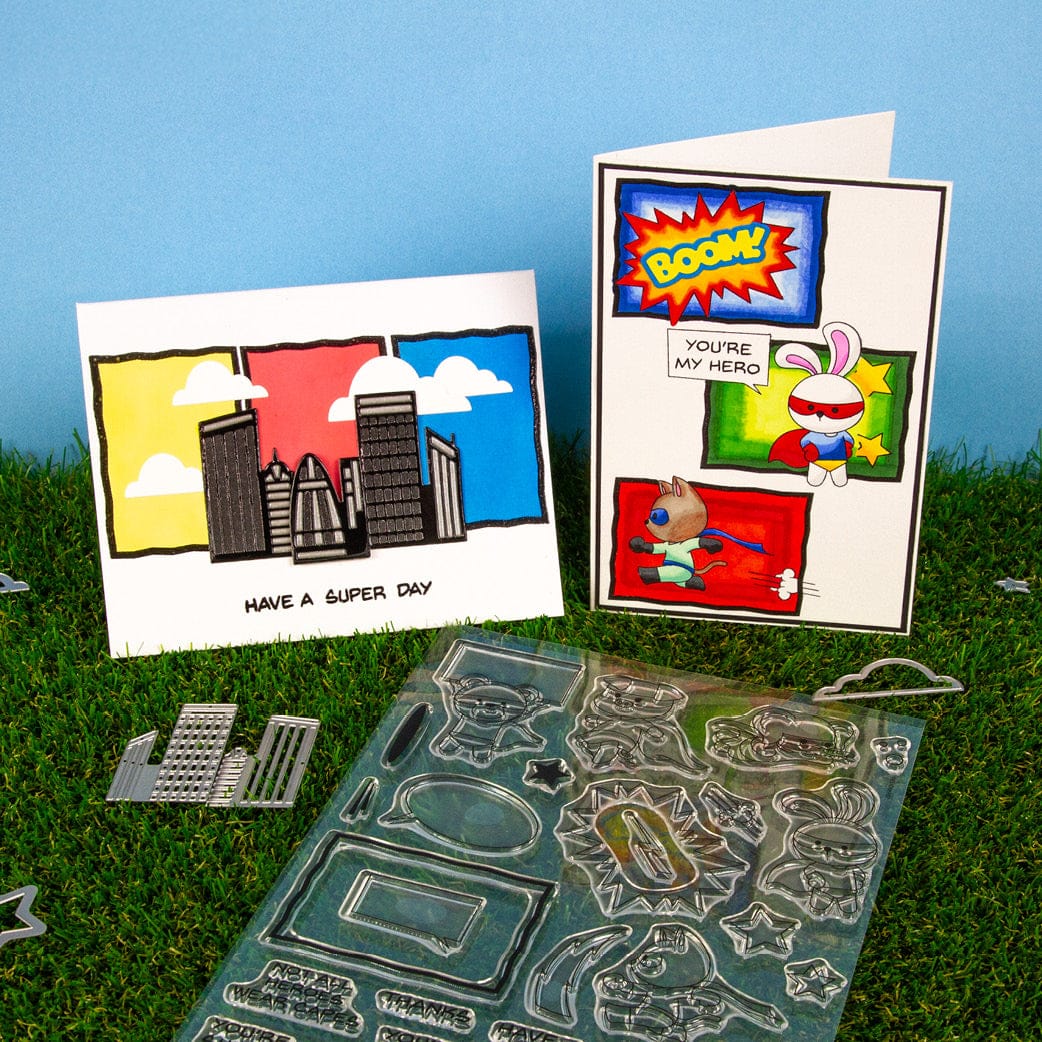 Tonic Studios Creative Collection A Super Heroic Creative Collection - Die, Stamp & Stencil Set - 5939e