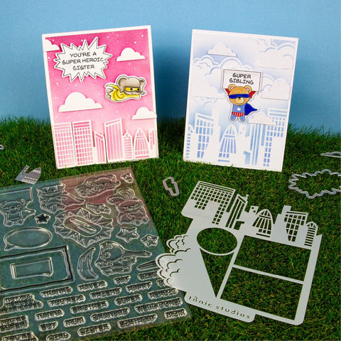 Tonic Studios Creative Collection A Super Heroic Creative Collection - Die, Stamp & Stencil Set - 5939e