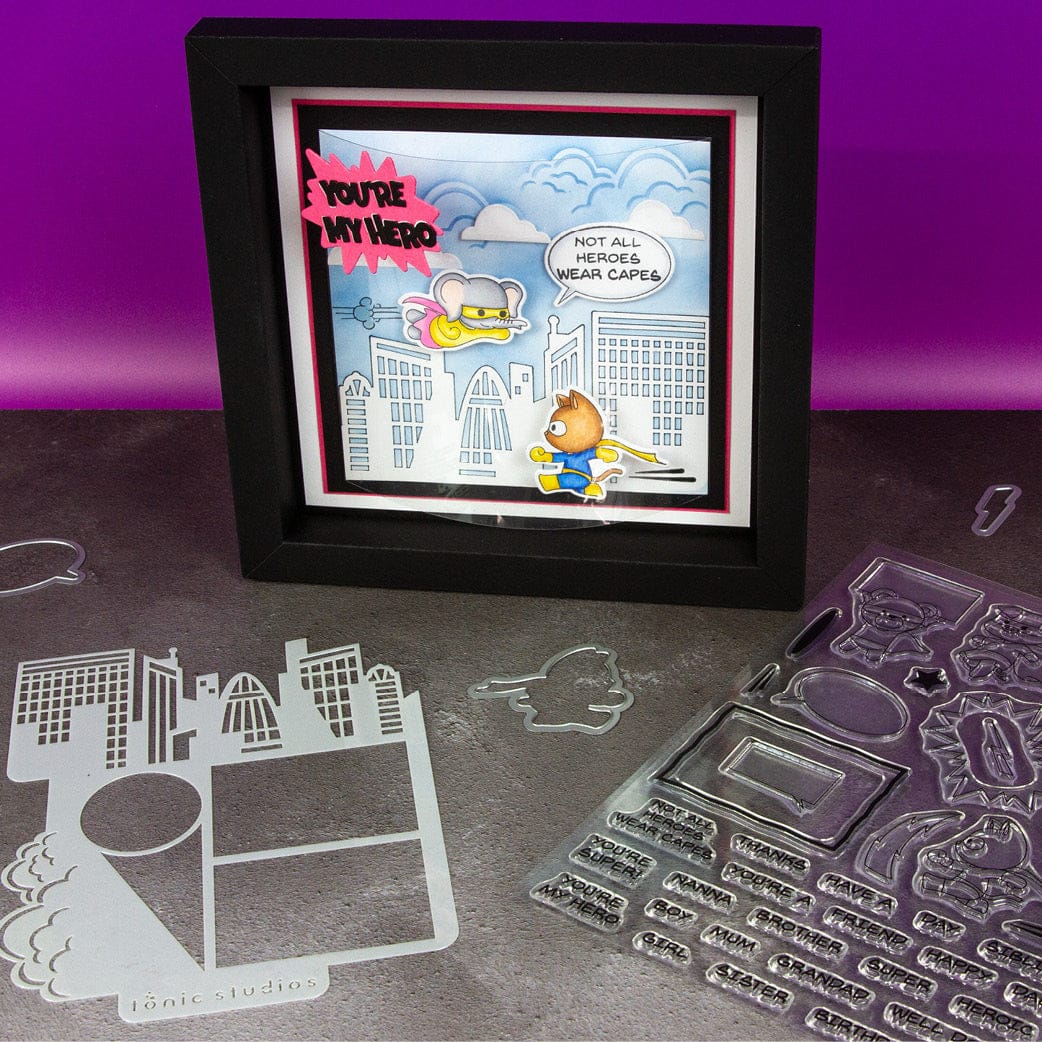 Tonic Studios Creative Collection A Super Heroic Creative Collection - Die, Stamp & Stencil Set - 5939e