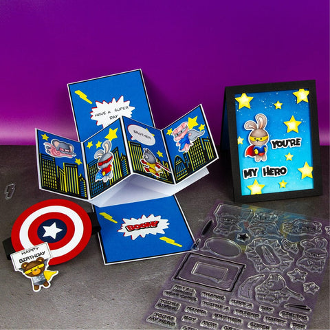 Tonic Studios Creative Collection A Super Heroic Creative Collection - Die, Stamp & Stencil Set - 5939e