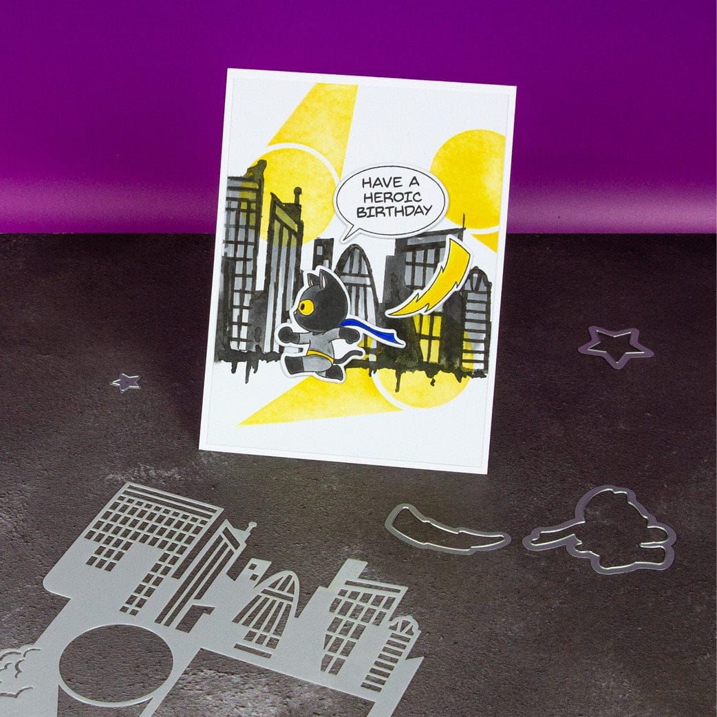 Tonic Studios Creative Collection A Super Heroic Creative Collection - Die, Stamp & Stencil Set - 5939e