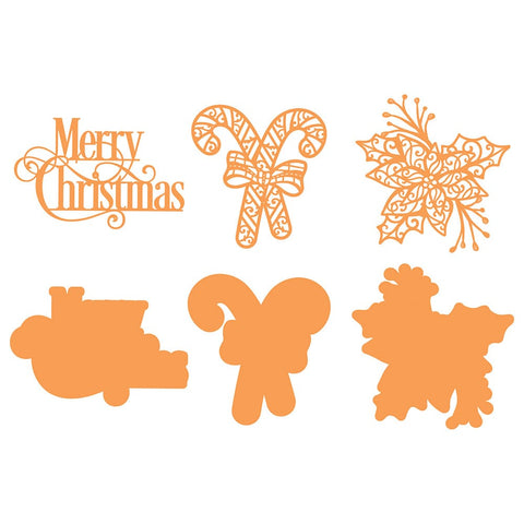 Tonic Studios Designers Choice Merry Christmas Candy Cane & Poinsettia Die Set - 5227e