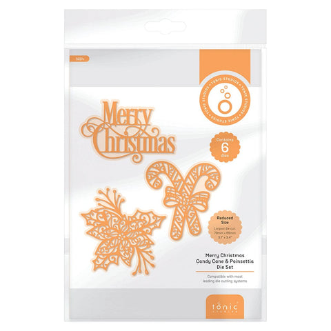 Tonic Studios Designers Choice Merry Christmas Candy Cane & Poinsettia Die Set - 5227e