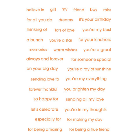 Tonic Studios Die Cutting A Selection of Sentiments Stamp Set - 5581e