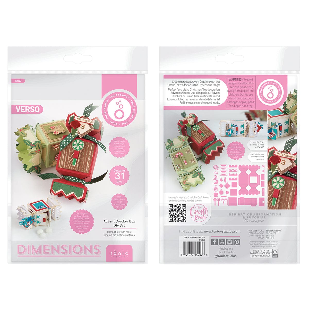 Tonic Studios Die Cutting Advent Cracker Box Die Set - 5907e