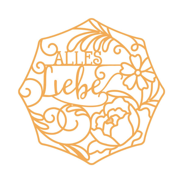 Tonic Studios Die Cutting Alles Liebe - German Sentiment Die Set - 4796e