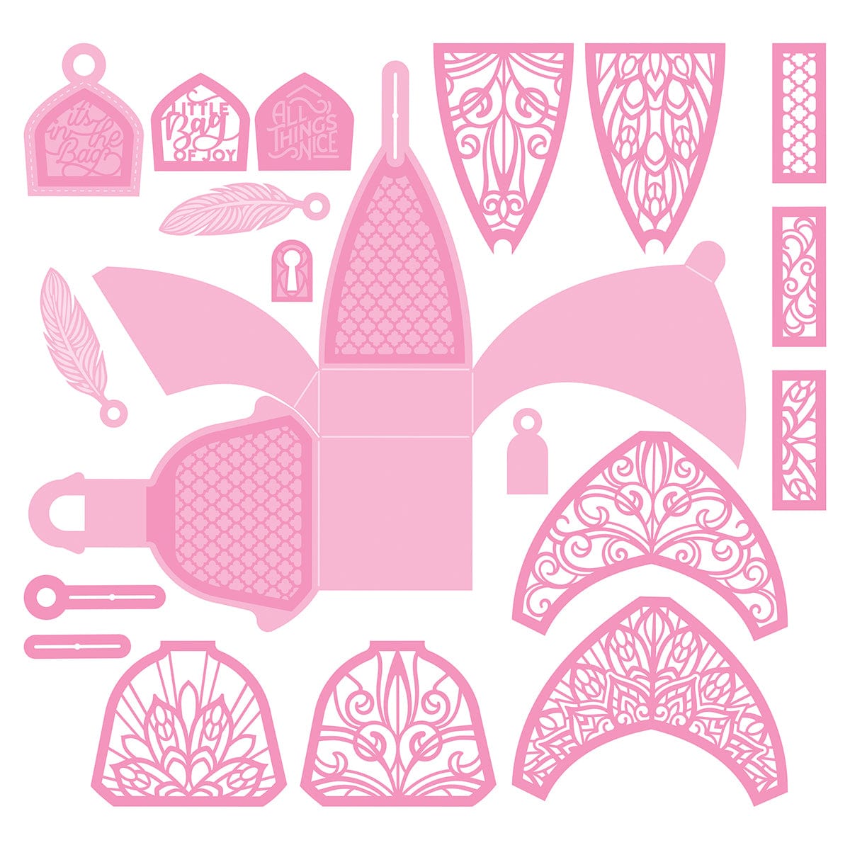 Tonic Studios Die Cutting Arabesque Gift Bag Die Set - 5499E