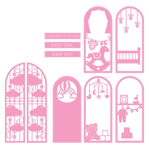 Tonic Studios Die Cutting Baby Gatefold Shadow Frame Inserts Die Set - 5378e
