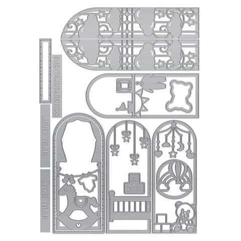 Tonic Studios Die Cutting Baby Gatefold Shadow Frame Inserts Die Set - 5378e