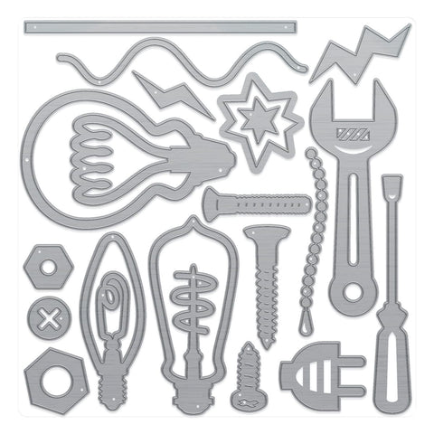 Tonic Studios Die Cutting Bulbs and Bolts - Create & Make Die & Stamp Set - CREATE07
